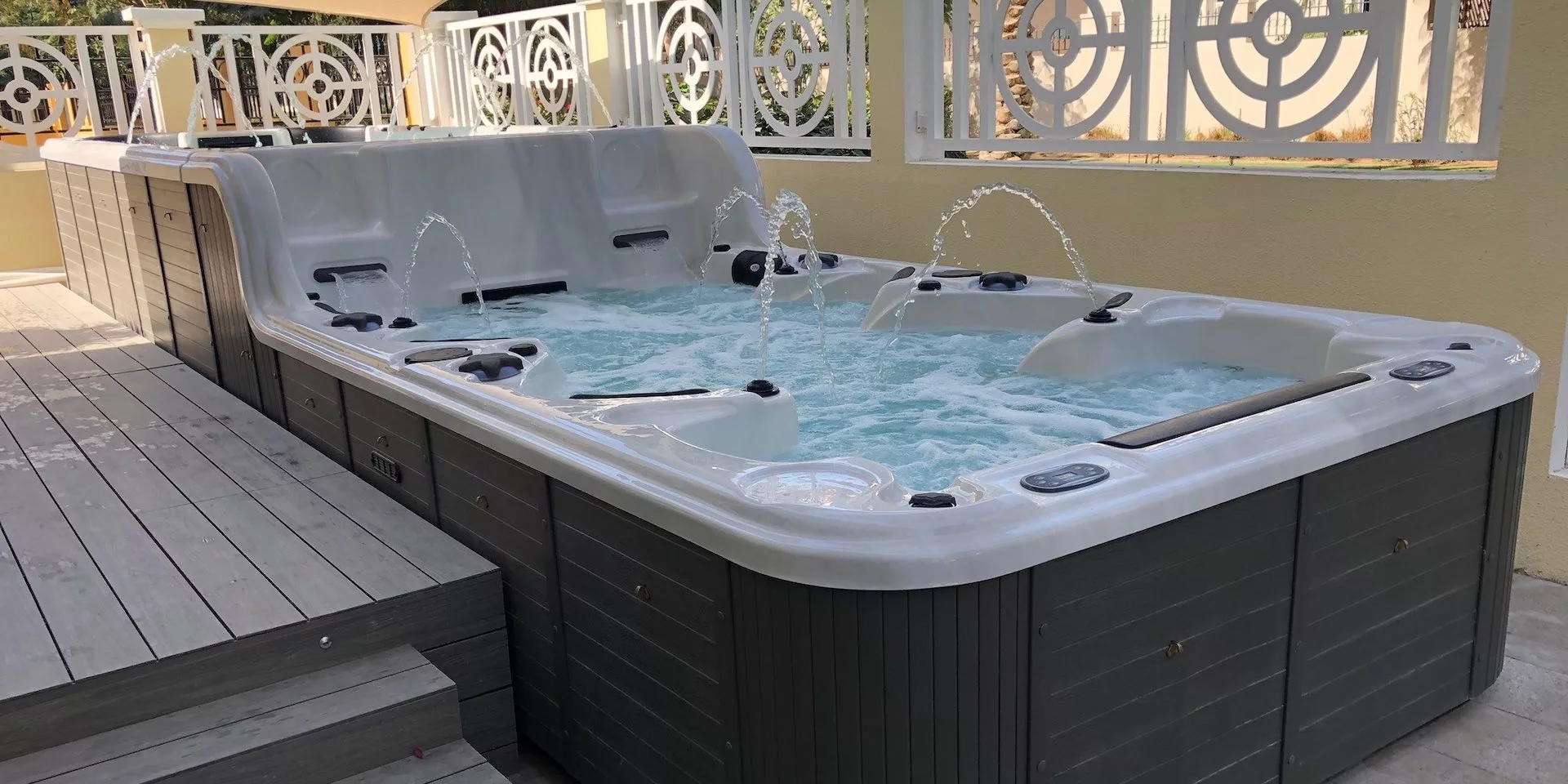 Above Ground Double Deck Swim Spa