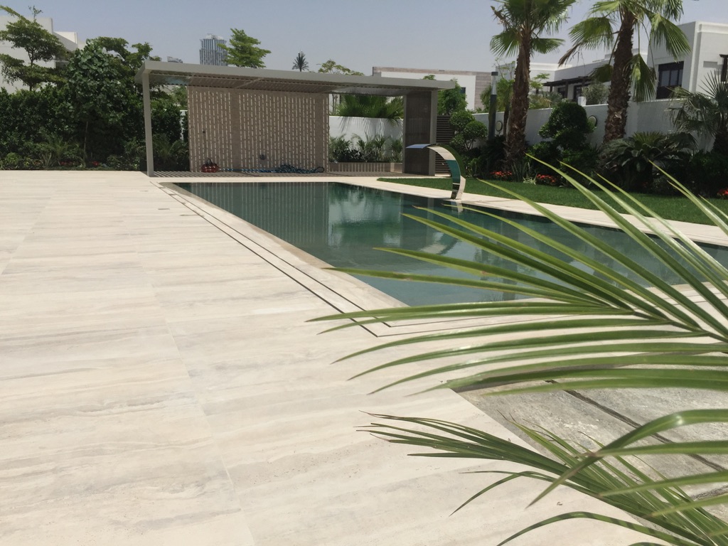 Luxury Overflow Mirror Pool with Bali Tiles | District One Dubai