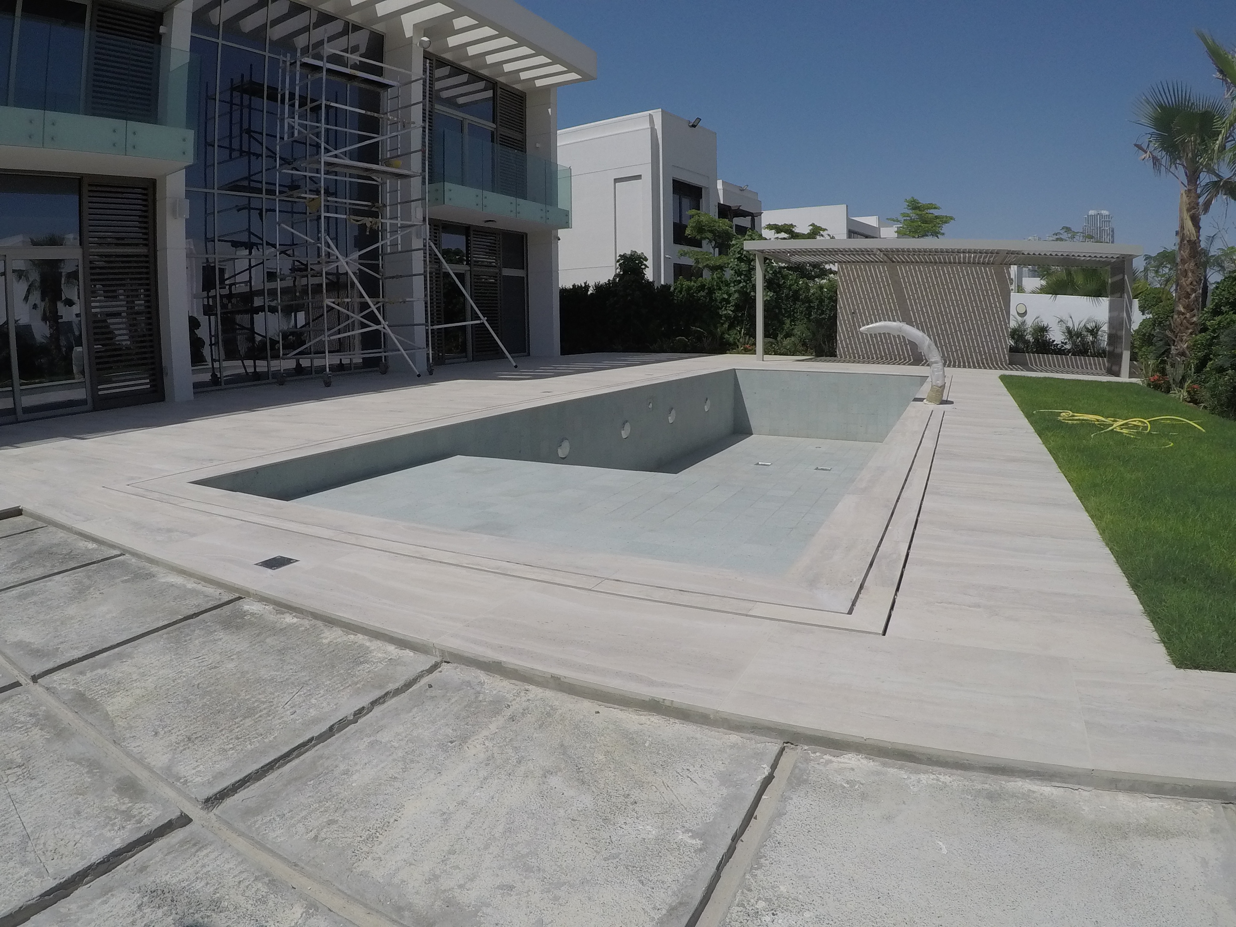 Luxury Overflow Mirror Pool with Bali Tiles | District One Dubai